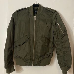 XXS Army green short bomber jacket from Aritzia